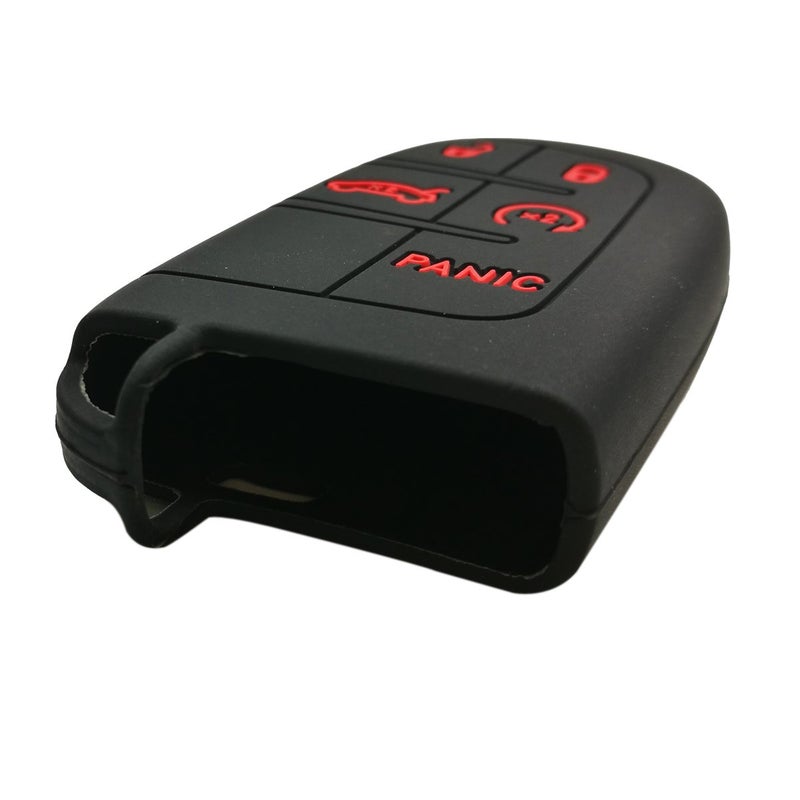 Coolbestda Rubber 5Buttons Key Fob Cover Remote Case Keyless Protector for 2018 2019 2020 2021 2022 2023 2024 Jeep Grand Cherokee Compass Dodge Challenger Charger Dart Durango Journey Chrysler 300 200 - Image 3